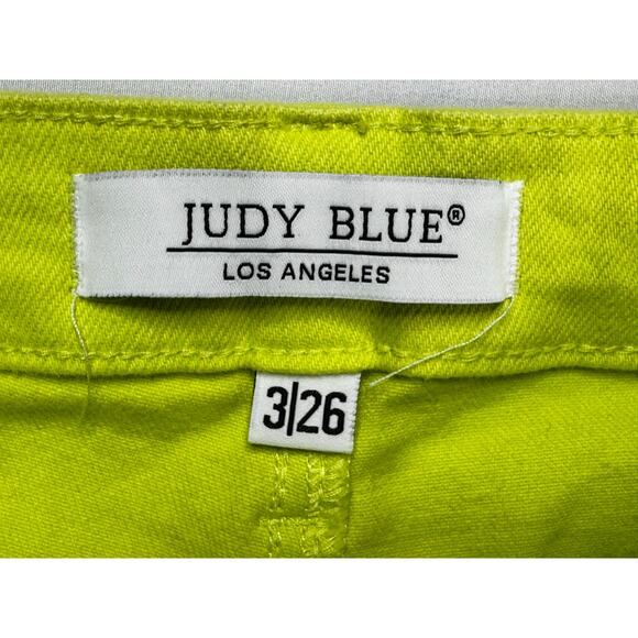 Judy Blue Women's Slim Fit Neon Green Skinny Denim Jeans - Size 3 (26x28.5) - Picture 4 of 6